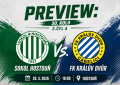 Preview: Sokol Hostouň čeká klíčový duel o záchranu. Do Hostouně přijede Králův Dvůr Preview: Sokol Hostouň čeká klíčový duel o záchranu. Do Hostouně přijede Králův Dvůr